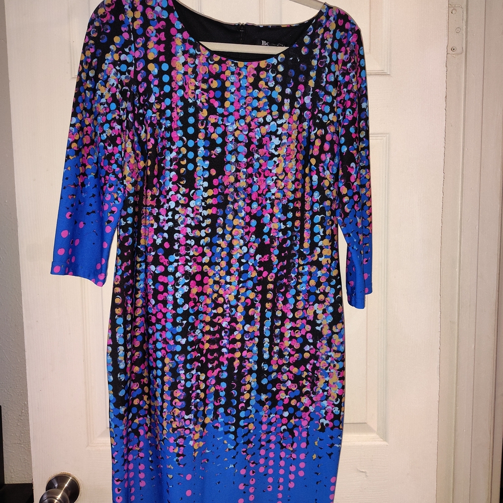 Chetta B Blue and Pink Midi Dress
